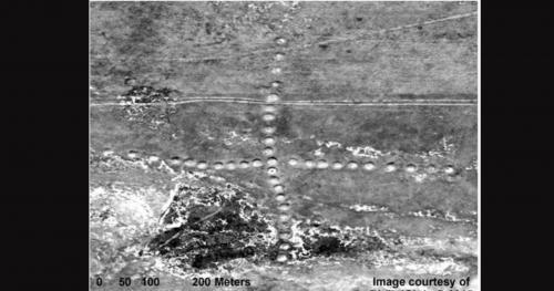 Hình vẽ khổng lồ ở Kazakhstan nhìn thấy từ vũ trụ